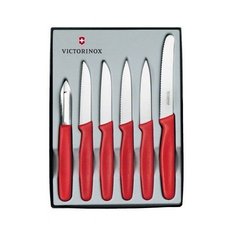 Набір кухонний Victorinox Paring Set (5 ножів+Овочечистка), червоний 51111.6