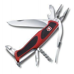 Швейцарський розкладний ніж Victorinox Rangergrip 74 (130мм 14 функцій) червоний 0.9723.C