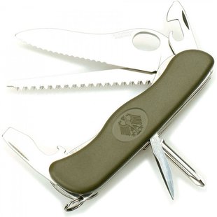 Швейцарський розкладний ніж Victorinox Military Germany (111мм 10 функцій) зелений (0.8461.MW4DE)