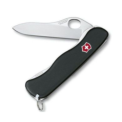 Швейцарський розкладний ніж Victorinox Sentinel One Hand (111мм 4 функцій) чорний 0.8413.M3