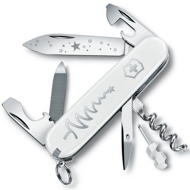 Швейцарский складной нож Victorinox Sportsman White Christmas (84мм 13 функций) белый (0.3804.77)