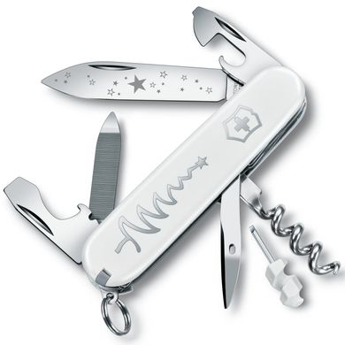 Швейцарський розкладний ніж Victorinox Sportsman White Christmas (84мм 14 функцій) білий (0.3804.77)