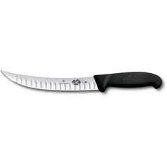 Нож бытовой, кухонный Victorinox Fibrox Butcher (лезвие:200мм), черный 5.7223.20