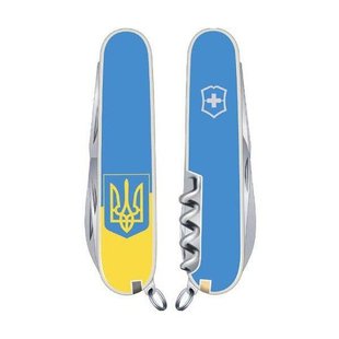 Швейцарський розкладний ніж Victorinox Spartan Ukraine Герб (91мм 12 функцій) білий 1.3603.7R3