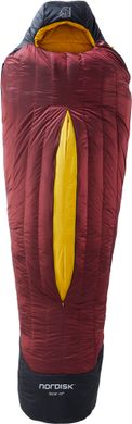 Спальний мішок Nordisk Oscar Mummy X Large (-6/-10°C), 205 см - Left Zip, rio red/mustard yellow/black (NRD 110455)