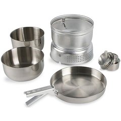 Набор посуды и спиртовая горелка Tatonka Multi Set plus A.Burner, Silver (TAT 4010.000)