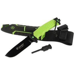 Нож Ganzo G8012V2-LG з паракордом, Green (G8012V2-LG) (G8012V2-LG)