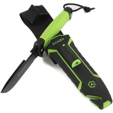 Нож Ganzo G8012V2-LG з паракордом, Green (G8012V2-LG) (G8012V2-LG)