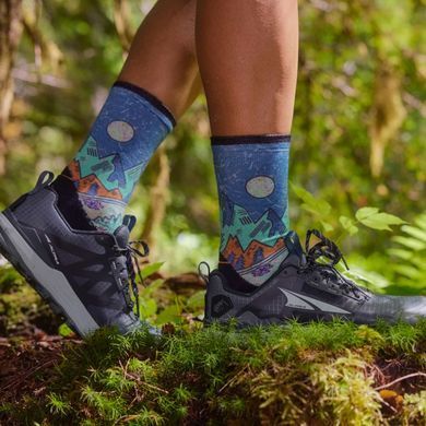 Носки женские Smartwool Women's Trail Run Targeted Cushion Mountain Print Crew, Twilight Blue, S (SW SW002698.G74-S)