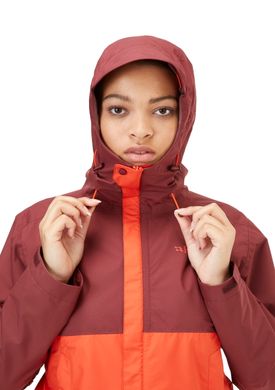 Мембранна куртка жіноча Rab Downpour Eco Jacket Wmns, Deep Heather/Red Grapefruit, 14 (RB QWG-83-14)