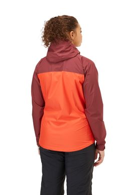 Мембранна куртка жіноча Rab Downpour Eco Jacket Wmns, Deep Heather/Red Grapefruit, 14 (RB QWG-83-14)