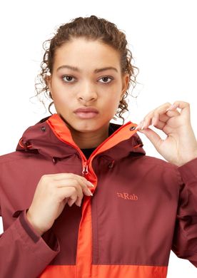 Мембранная куртка женская Rab Downpour Eco Jacket Wmns, Deep Heather/Red Grapefruit, 14 (RB QWG-83-14)