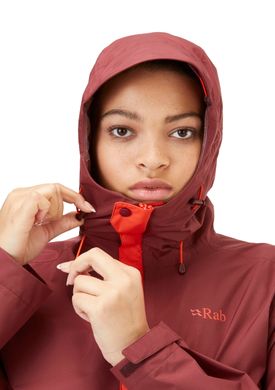 Мембранная куртка женская Rab Downpour Eco Jacket Wmns, Deep Heather/Red Grapefruit, 14 (RB QWG-83-14)