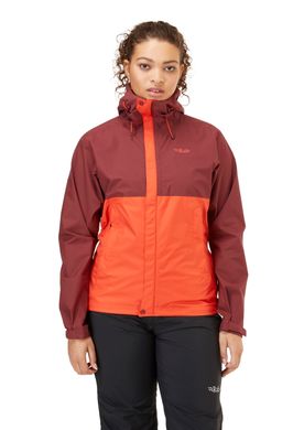 Мембранна куртка жіноча Rab Downpour Eco Jacket Wmns, Deep Heather/Red Grapefruit, 14 (RB QWG-83-14)