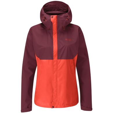 Мембранная куртка женская Rab Downpour Eco Jacket Wmns, Deep Heather/Red Grapefruit, 14 (RB QWG-83-14)