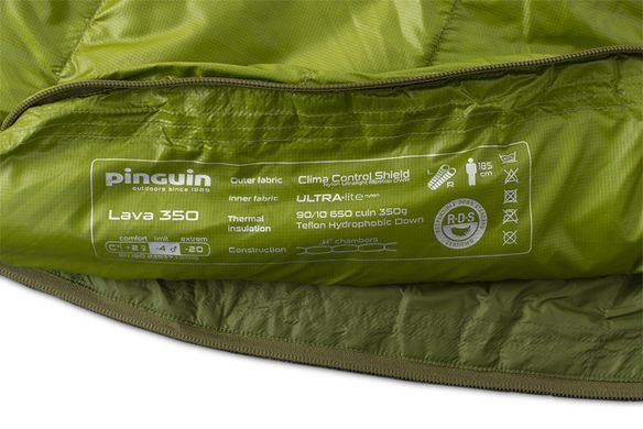Спальний мішок Pinguin Lava 350 (2/,4&deg;C), 185 см, Left Zip, Red (PNG 242133)