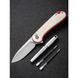 Комплект (ніж складаний, ручка) Civivi StellarQuill Pen & Button Lock Elementum II Knife Combo Gift Pack, Red Painted (689826331095)