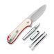 Комплект (ніж складаний, ручка) Civivi StellarQuill Pen & Button Lock Elementum II Knife Combo Gift Pack, Red Painted (689826331095)