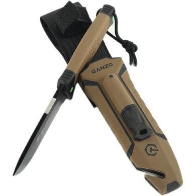 Нож с паракордом Ganzo G8012V2, Brown (GNZ G8012V2-DY)