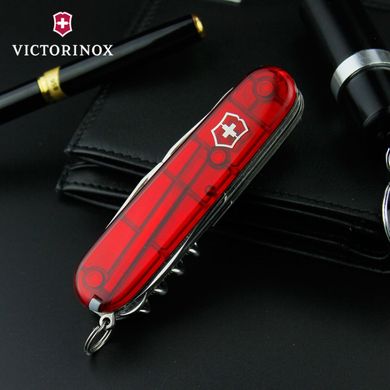 Швейцарский складной нож Victorinox Climber (91мм 14 функций) красный прозрачный (1.3703.Т)