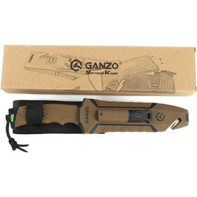 Нож с паракордом Ganzo G8012V2, Brown (GNZ G8012V2-DY)
